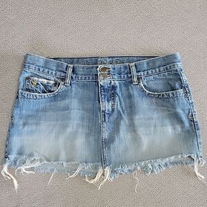 Abercrombie & Fitch Distressed Frayed Hem Jean Skirt - Size 0